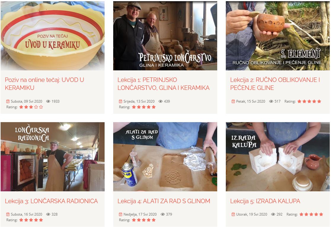 Video lekcije za članove Keramičkog ateljea Petrinja