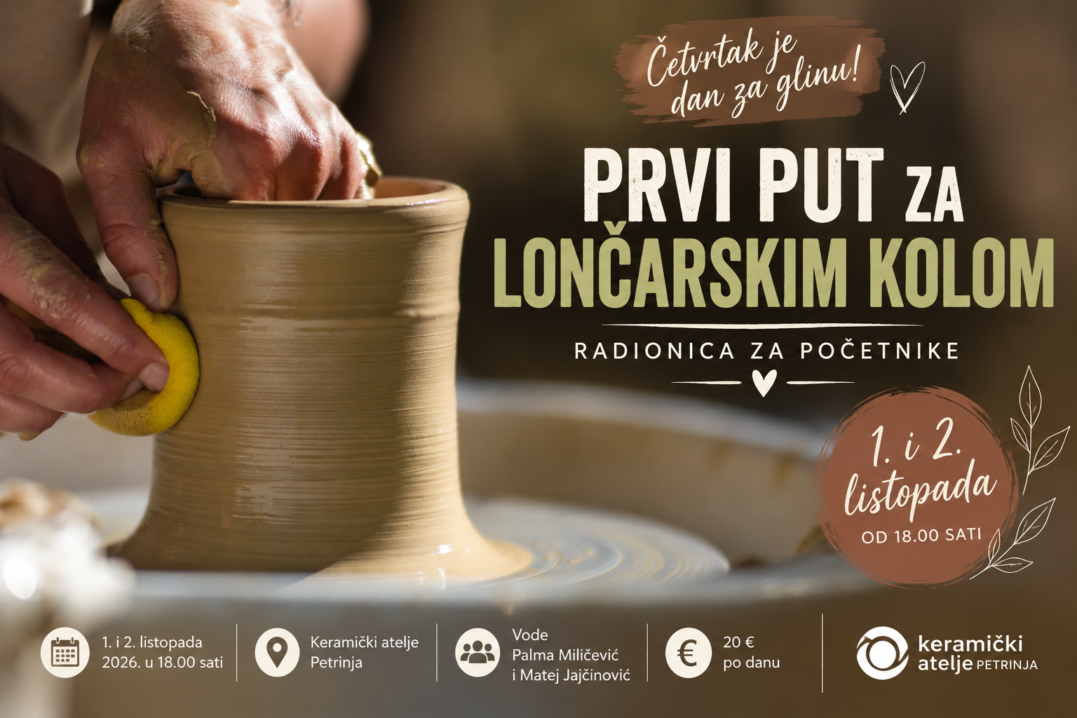 Najava radionice: Prvi put za lončarskim kolom